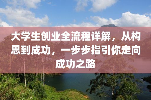 大学生创业全流程详解，从构思到成功，一步步指引你走向成功之路