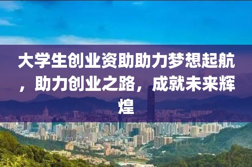 大学生创业资助助力梦想起航，助力创业之路，成就未来辉煌