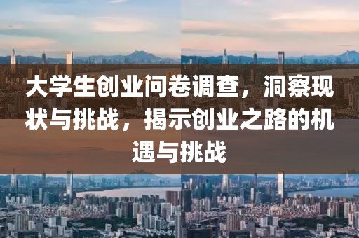 大学生创业问卷调查，洞察现状与挑战，揭示创业之路的机遇与挑战