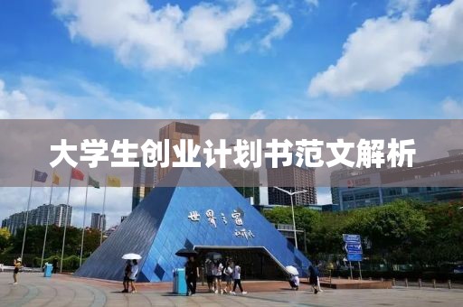 大学生创业计划书范文解析