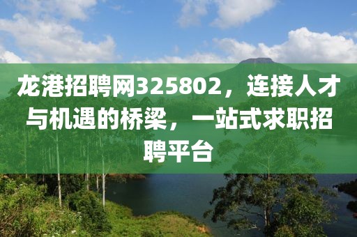 龙港招聘网325802，连接人才与机遇的桥梁，一站式求职招聘平台