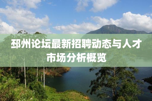 邳州论坛最新招聘动态与人才市场分析概览