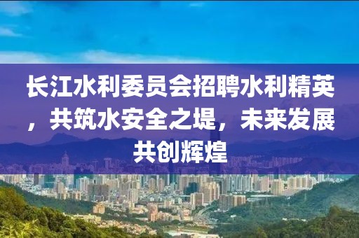 长江水利委员会招聘水利精英，共筑水安全之堤，未来发展共创辉煌