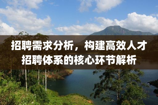 招聘需求分析，构建高效人才招聘体系的核心环节解析