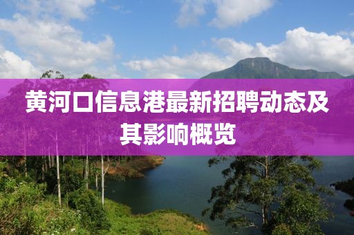 黄河口信息港最新招聘动态及其影响概览