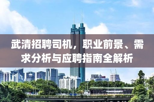 武清招聘司机，职业前景、需求分析与应聘指南全解析