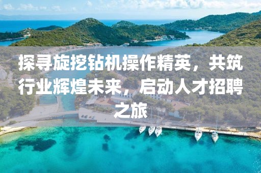 探寻旋挖钻机操作精英，共筑行业辉煌未来，启动人才招聘之旅