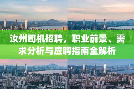 汝州司机招聘，职业前景、需求分析与应聘指南全解析