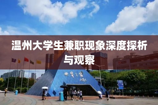 温州大学生兼职现象深度探析与观察