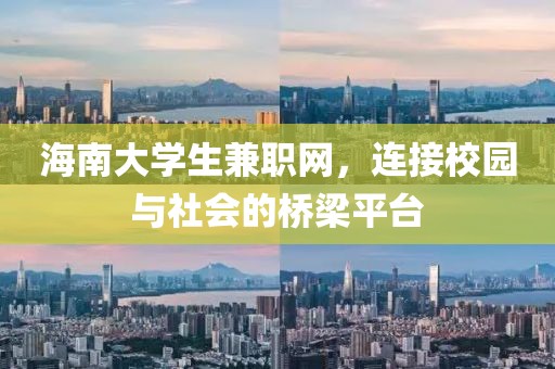 海南大学生兼职网，连接校园与社会的桥梁平台