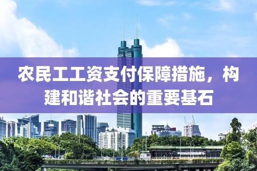 农民工工资支付保障措施，构建和谐社会的重要基石