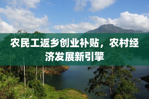 农民工返乡创业补贴，农村经济发展新引擎